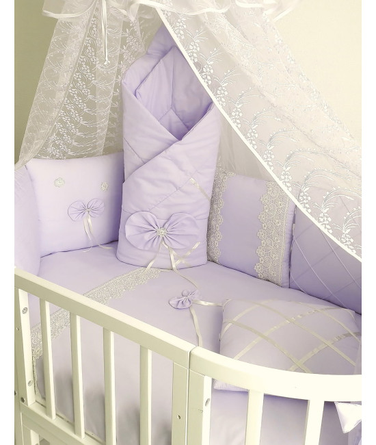 Комплект в круглую кроватку Бабочка сирень