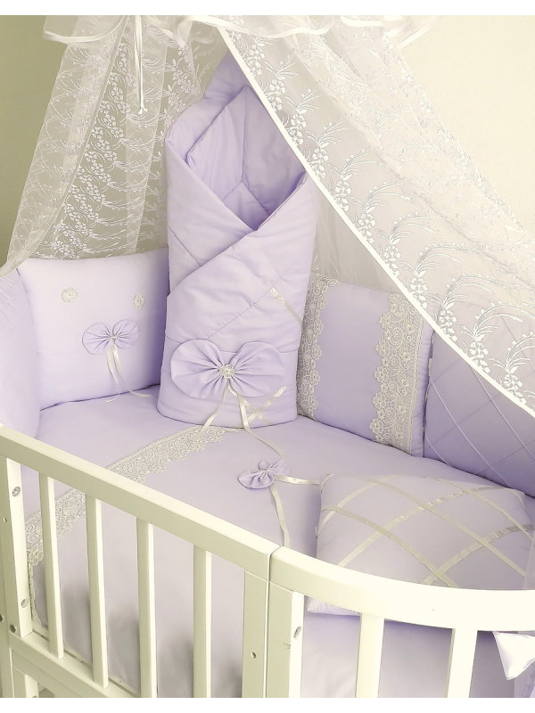 Универсальный комплект в кроватку Бабочка сирень