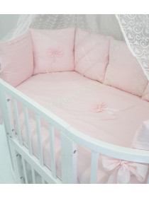 Универсальный комплект в кроватку Бабочка розовый