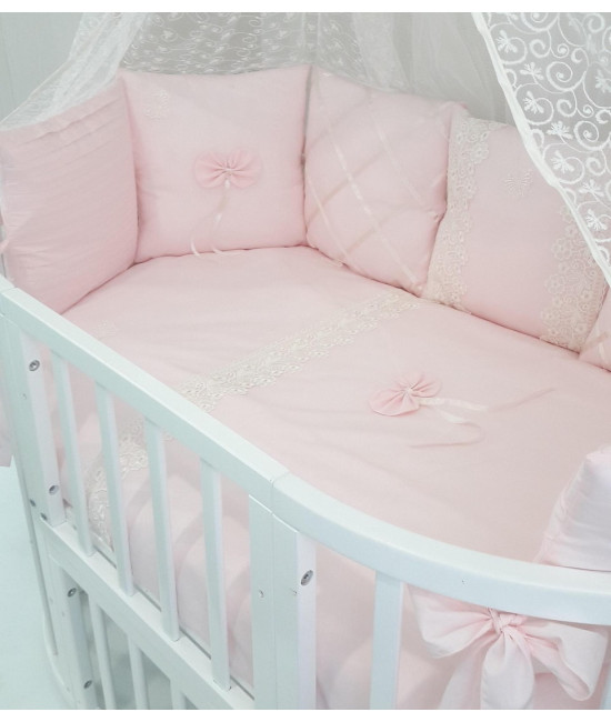 Универсальный комплект в кроватку Бабочка розовый