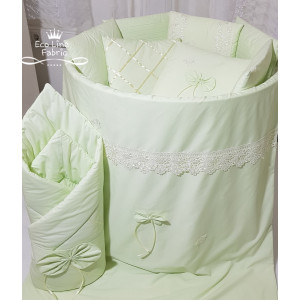 Комплект в круглую кроватку Бабочка салатовый