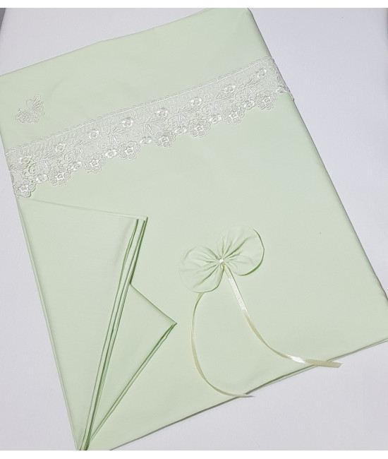 Комплект в круглую кроватку Бабочка салатовый