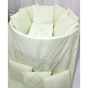Комплект в круглую кроватку Бабочка салатовый