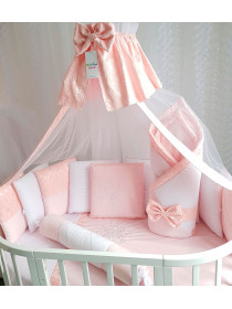 Комплект в круглую кроватку Bella розовый