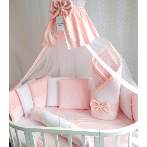 Комплект в круглую кроватку Bella розовый