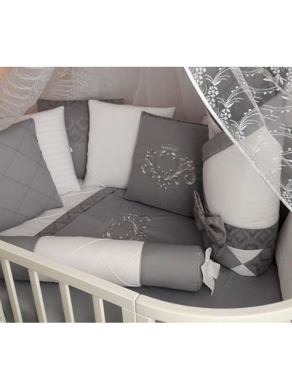 Универсальный комплект в кроватку Bella серый