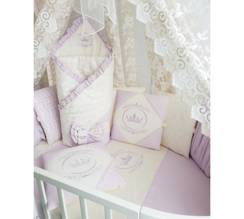 Комплект в круглую кроватку Benita light сирень