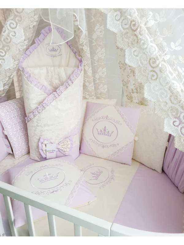 Комплект в круглую кроватку Benita light сирень