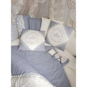 Универсальный комплект в кроватку Benita серый