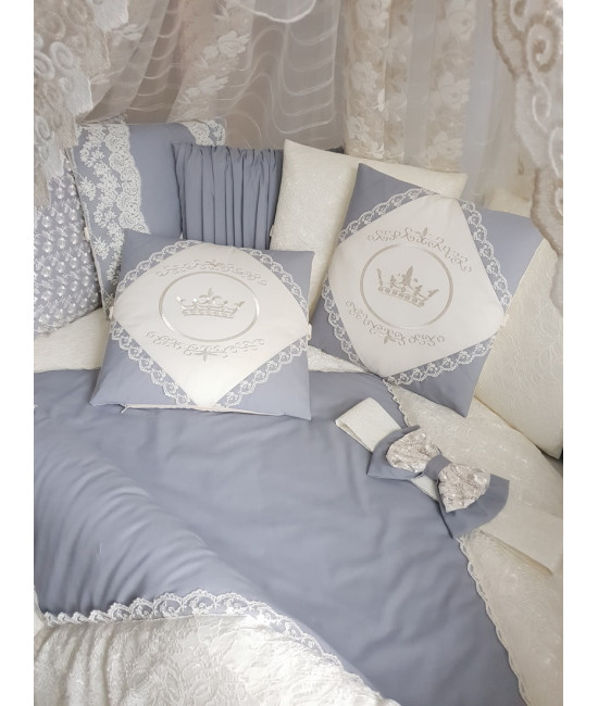 Универсальный комплект в кроватку Benita серый