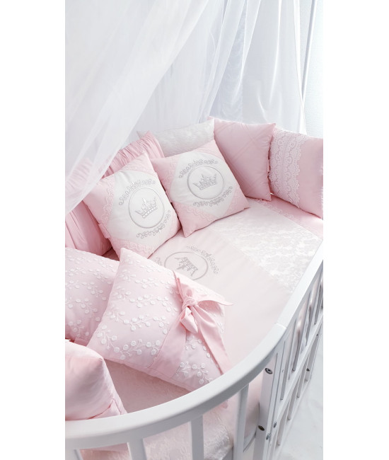 Комплект в круглую кроватку Benita light розовый