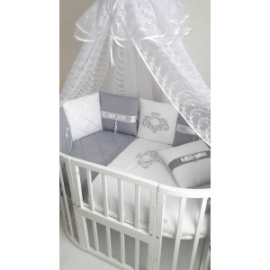 Универсальный комплект в кроватку кроватку Bridget серый