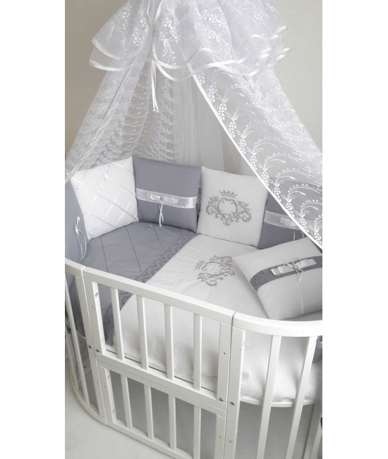 Универсальный комплект в кроватку кроватку Bridget серый