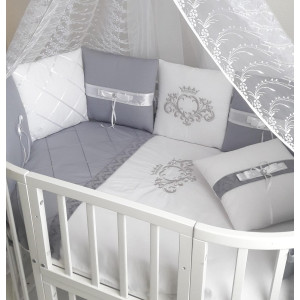 Универсальный комплект в кроватку кроватку Bridget серый