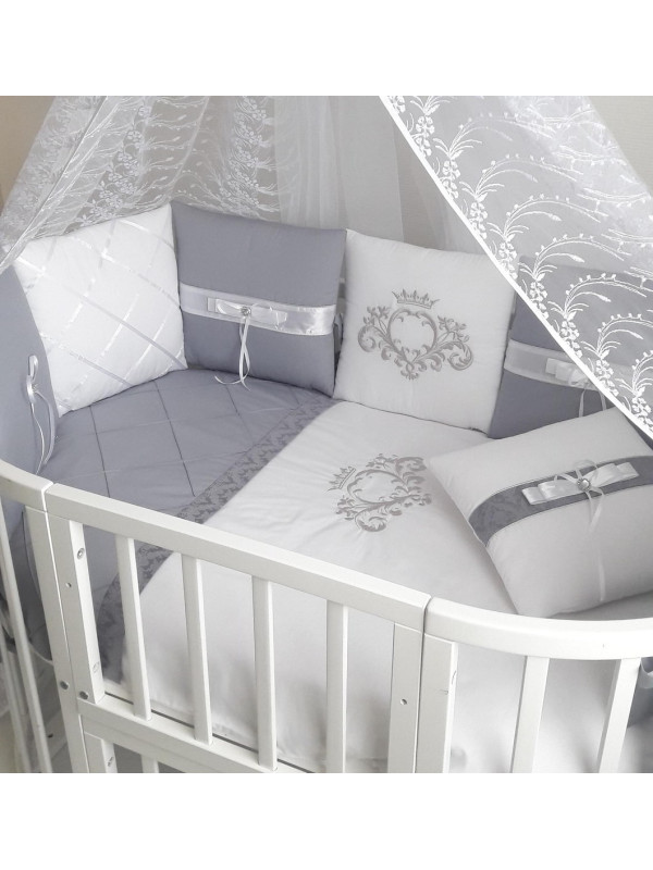 Универсальный комплект в кроватку Bridget серый