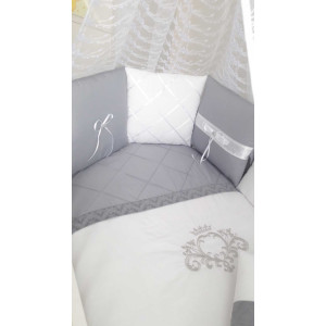 Универсальный комплект в кроватку кроватку Bridget серый