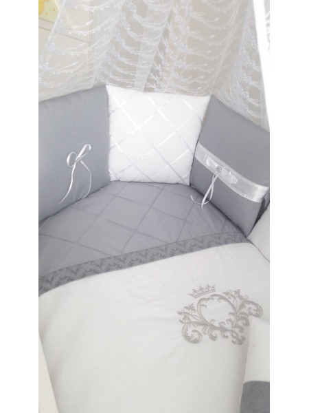 Универсальный комплект в кроватку кроватку Bridget серый