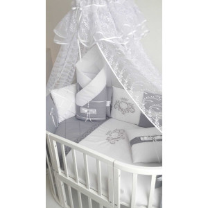 Универсальный комплект в кроватку кроватку Bridget серый