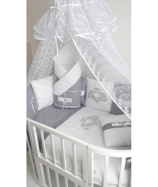 Универсальный комплект в кроватку кроватку Bridget серый