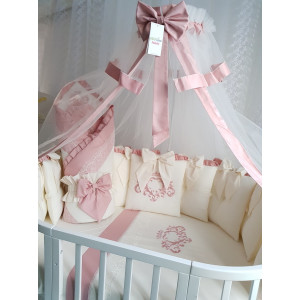 Универсальный комплект в кроватку Cherry Flower дымчатая роза