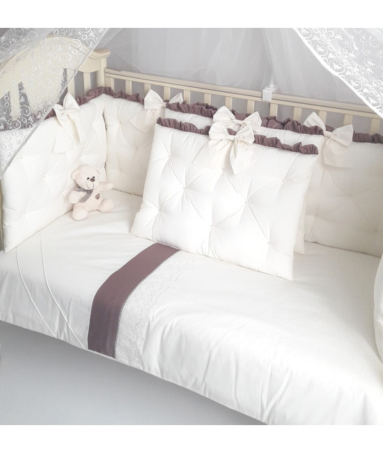 Комплект в кроватку Софт Cherry Flower какао