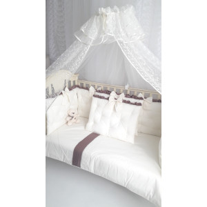 Комплект в кроватку Софт Cherry Flower какао