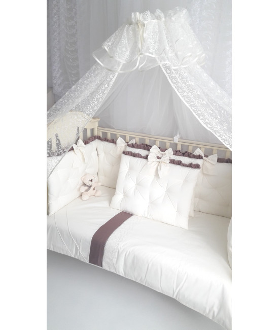 Комплект в кроватку Софт Cherry Flower какао