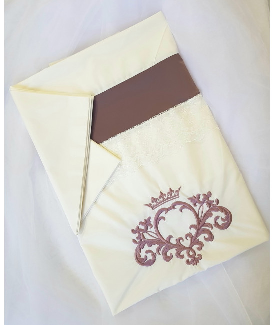 Универсальный комплект в кроватку Cherry Flower какао