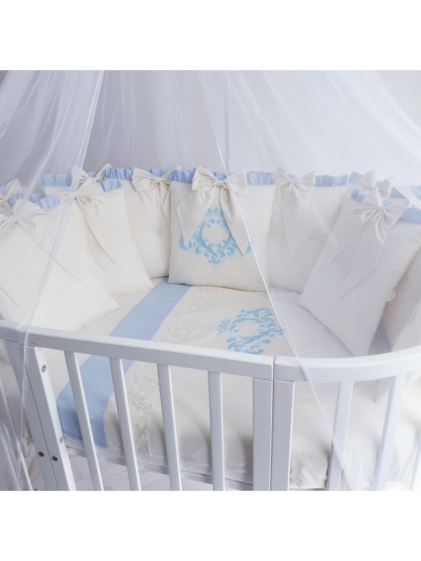 Универсальный комплект в кроватку Cherry Flower голубой