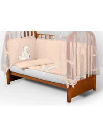 Комплект в кроватку Диана-Мишка с подушкой персик