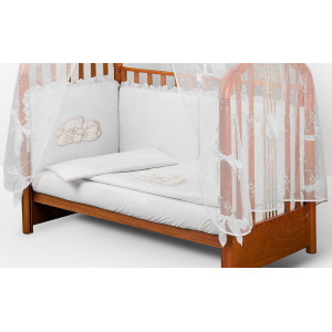 Комплект в кроватку Диана-Мишка на банте белый