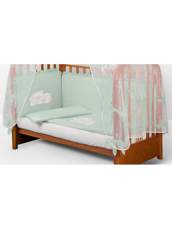 Комплект в кроватку Диана-Мишка на банте салатовый