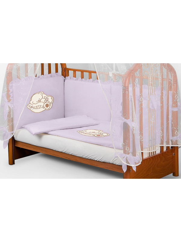 Комплект в кроватку Диана-Мишка в памперсе сирень