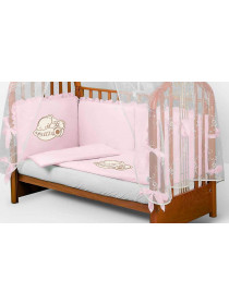 Комплект в кроватку Диана-Мишка в памперсе розовый