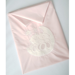 Комплект в круглую кроватку Диана-Мишки на луне розовый