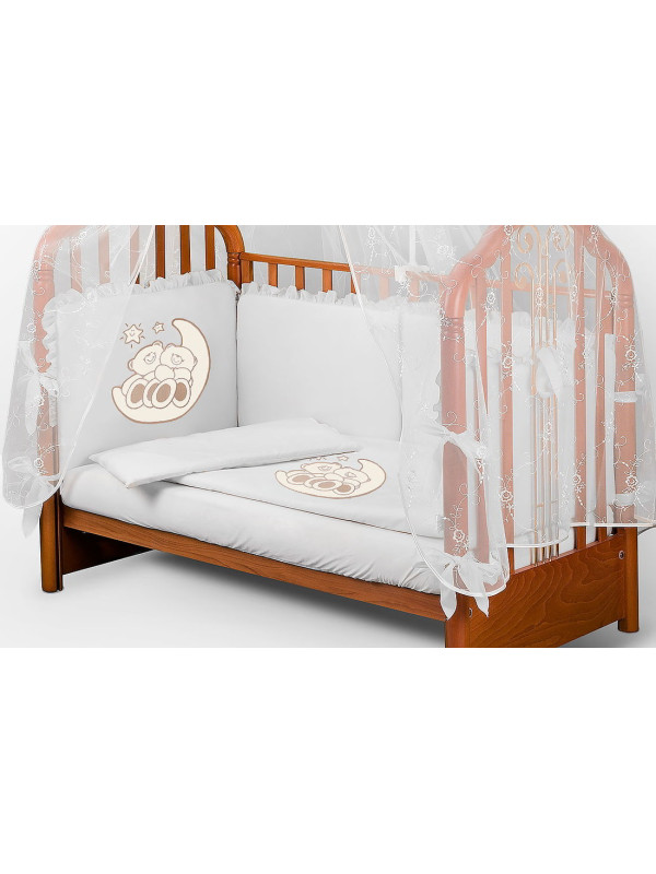 Комплект в кроватку Диана-Мишки на луне белый