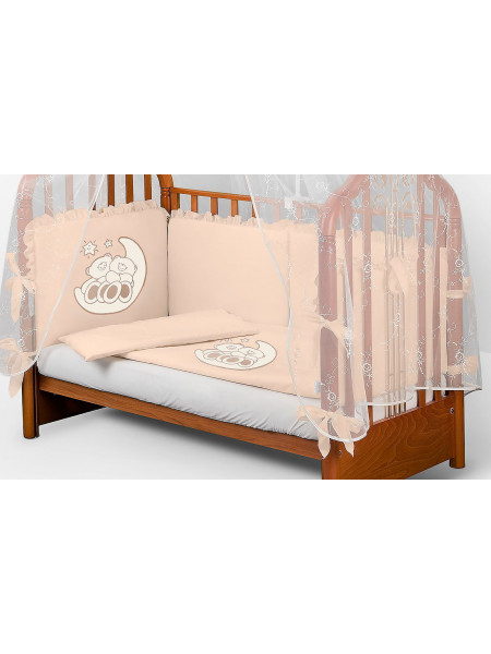 Комплект в кроватку Диана-Мишки на луне персик