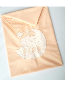 Комплект в круглую кроватку  Диана-Мишки на луне персик