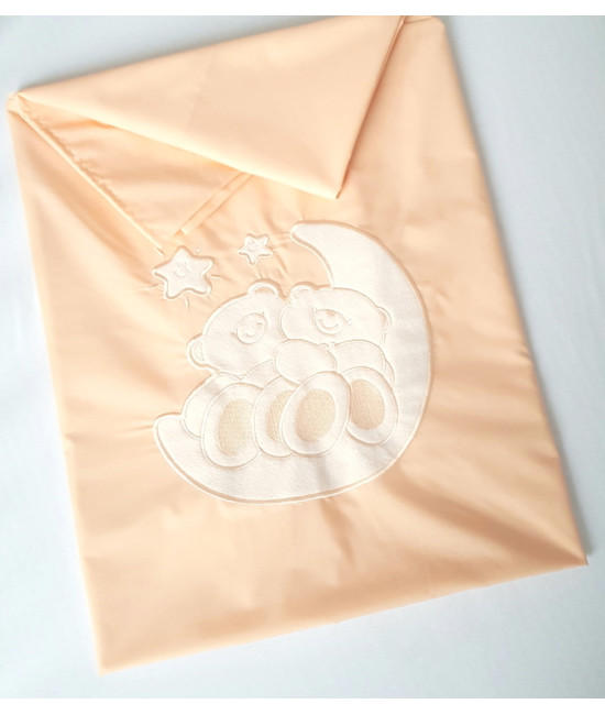 Универсальный комплект в кроватку Диана-Мишки на луне персик