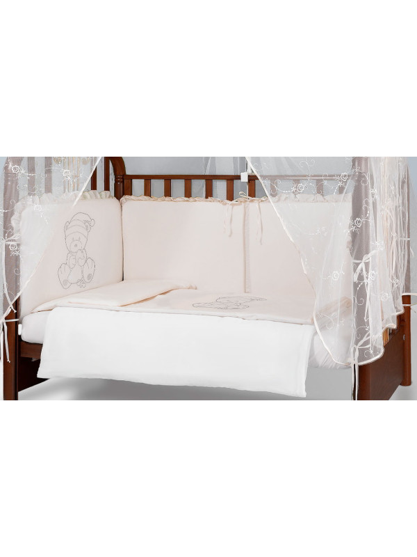 Комплект в кроватку Диана-Мишки с соской крем