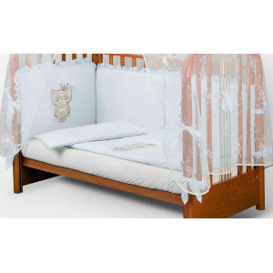 Комплект в кроватку Диана-Совенок голубой