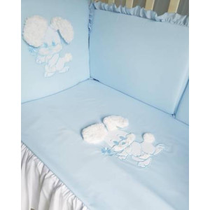 Комплект в кроватку Диана-Зайка голубой
