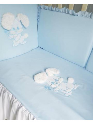 Комплект в кроватку Диана-Зайка голубой