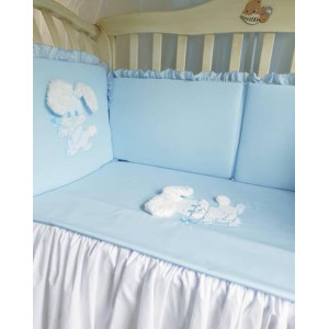 Комплект в кроватку Диана-Зайка голубой