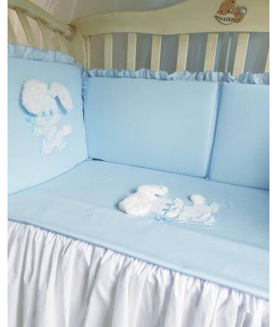 Комплект в кроватку Диана-Зайка голубой