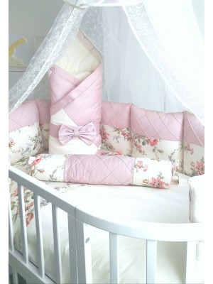Универсальный комплект в кроватку Emely розовый
