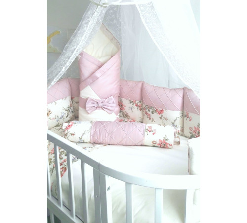 Универсальный комплект в кроватку Emely розовый