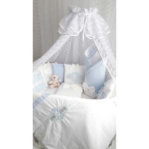 Комплект в круглую кроватку Жемчужина голубой