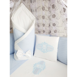 Комплект в круглую кроватку Жемчужина голубой