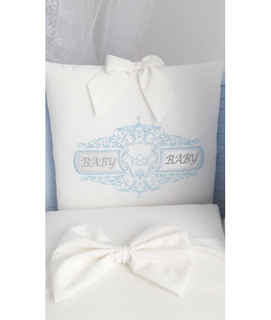 Комплект в круглую кроватку Жемчужина голубой